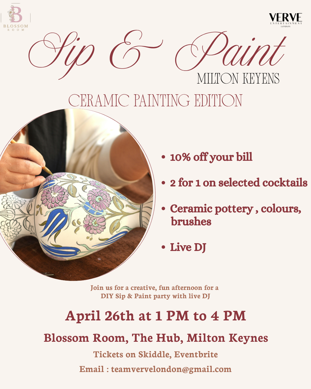 Sip & Paint Party Milton Keynes, Ceramic Edition